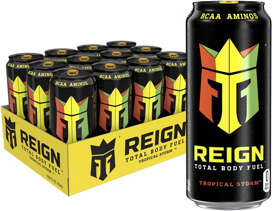 REIGN Total Body Fuel, Reignbow Sherbet, Fitness & Performance Drink, 16 Fl Oz (Pack of 12) - Image 1